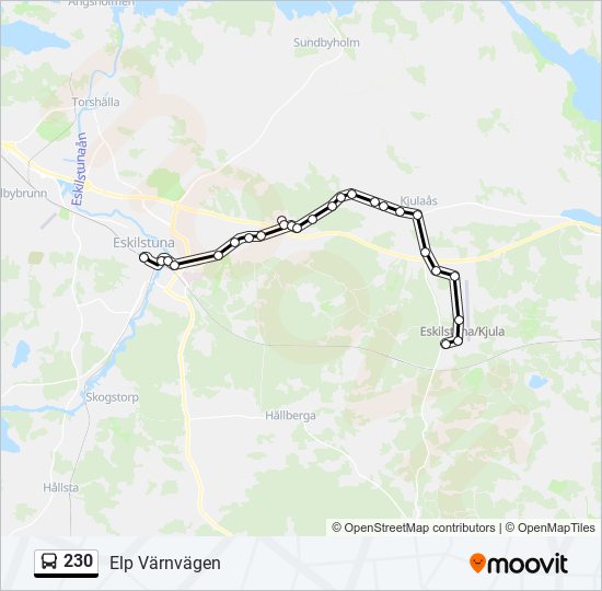 230 bus Line Map