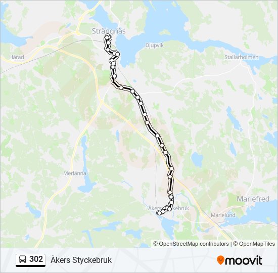 302 bus Line Map