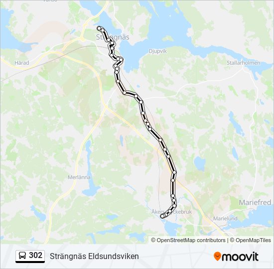 302 bus Line Map