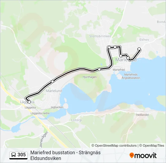 305 Bus Line Map