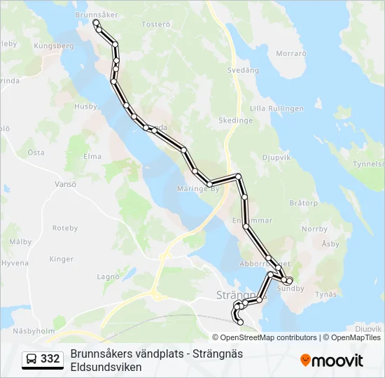 332 Bus Line Map