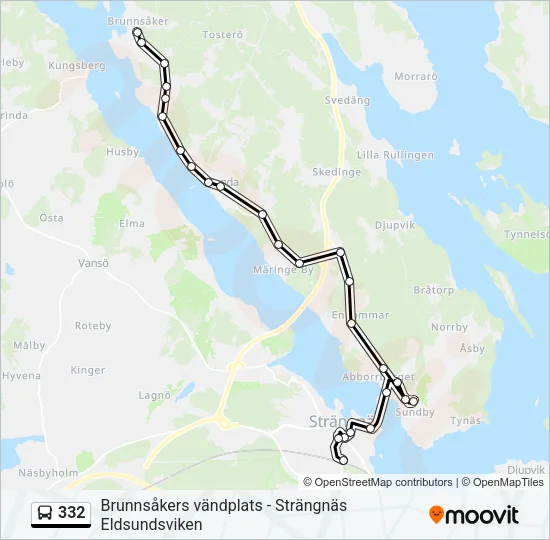 332 Bus Line Map