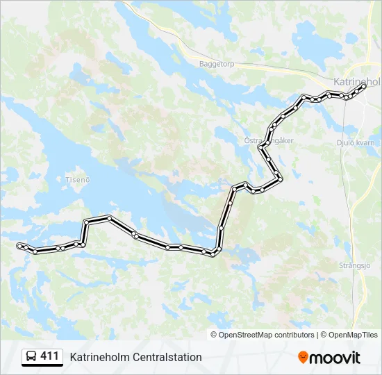 411 Bus Line Map
