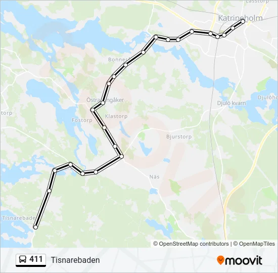 411 Bus Line Map