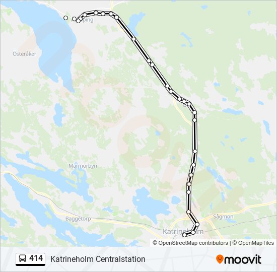 414 bus Line Map