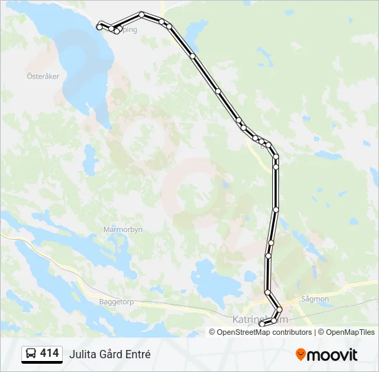 414 Bus Line Map
