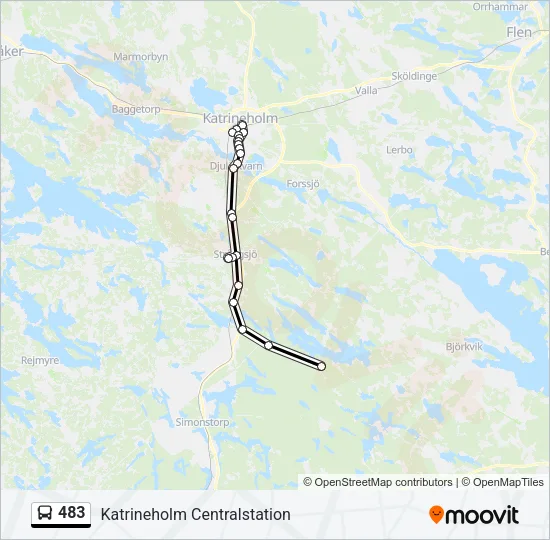 483 Bus Line Map