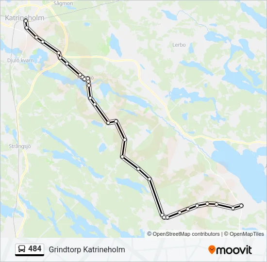 484 Bus Line Map