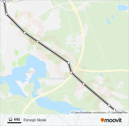 490 Bus Line Map