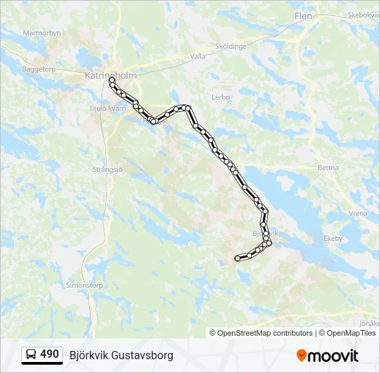 490 Bus Line Map