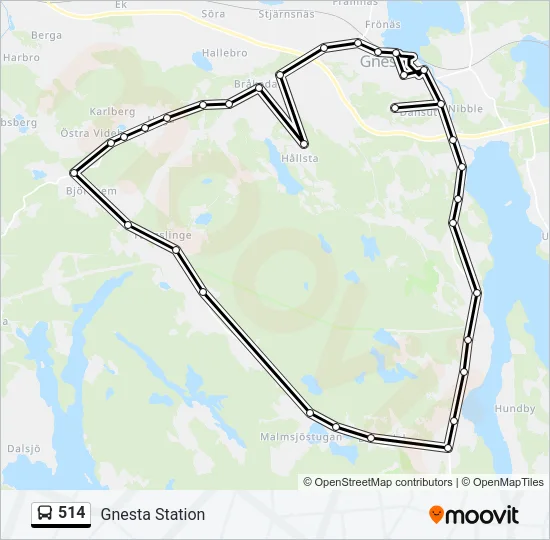 514 Bus Line Map