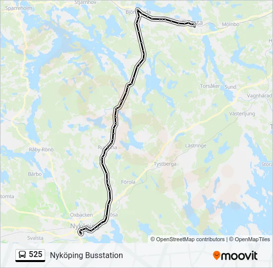 525 Bus Line Map
