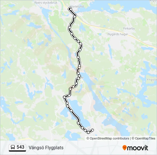 543 Bus Line Map