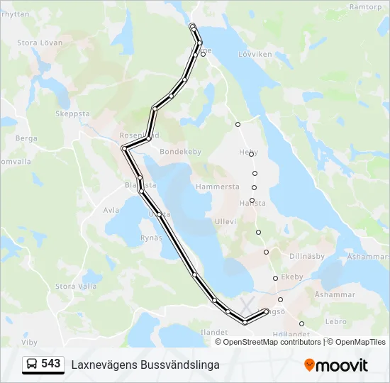 543 Bus Line Map