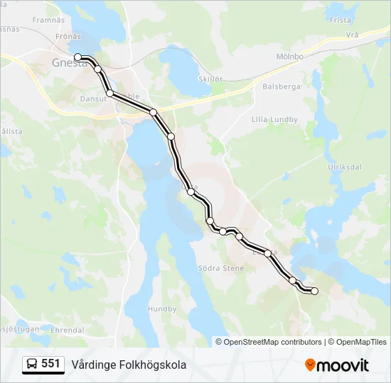 551 Bus Line Map
