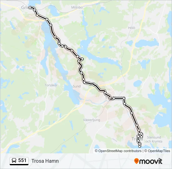 551 Bus Line Map