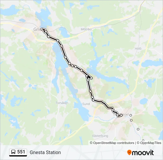 551 Bus Line Map