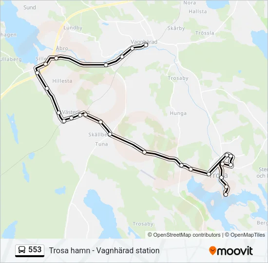 553 Bus Line Map