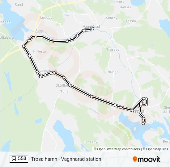 553 Bus Line Map