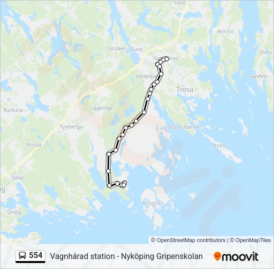 554 Bus Line Map