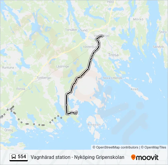 554 Bus Line Map