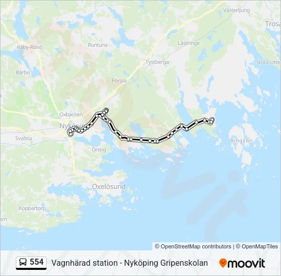 554 Bus Line Map