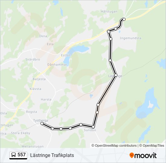 557 bus Line Map