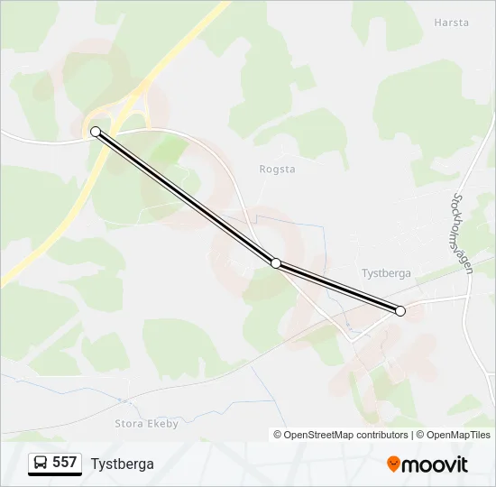 557 Bus Line Map