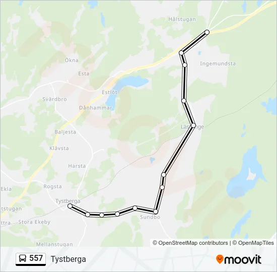 557 Bus Line Map