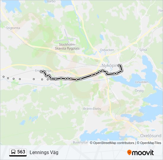 563 bus Line Map