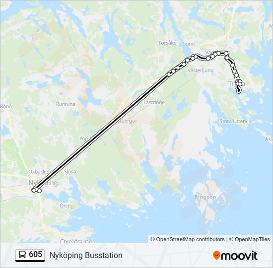 605 bus Line Map