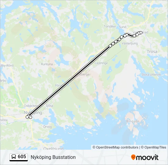 605 Bus Line Map