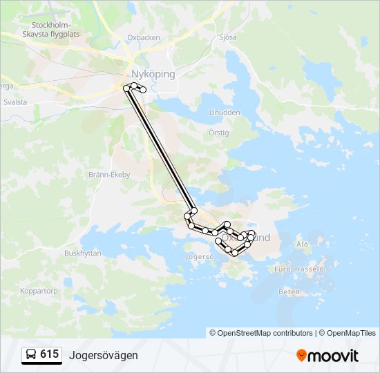 615 bus Line Map