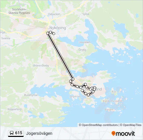615 Bus Line Map