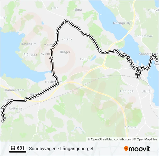 631 Bus Line Map