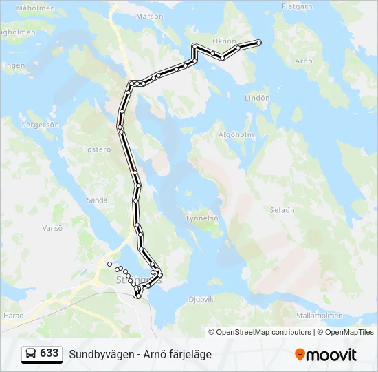 633 Bus Line Map