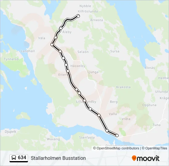 634 Bus Line Map