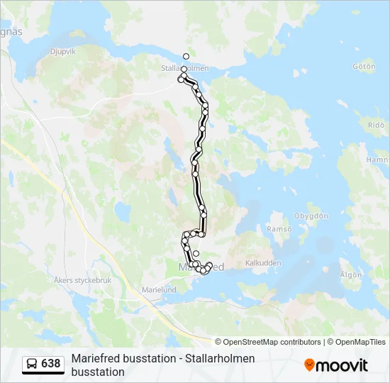 638 Bus Line Map