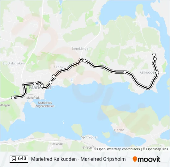 643 Bus Line Map