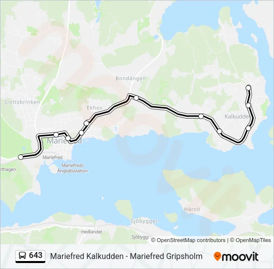 643 Bus Line Map