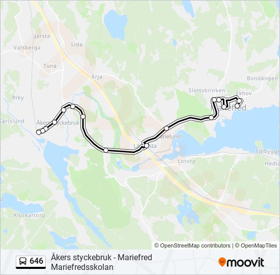 646 bus Line Map