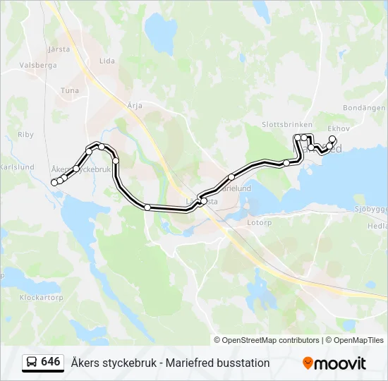 646 Bus Line Map
