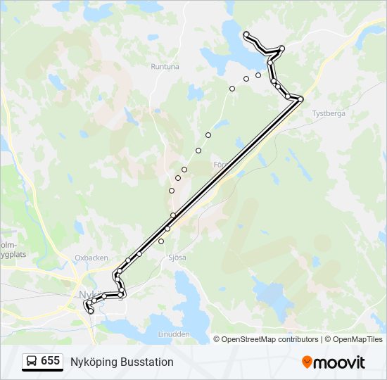 655 bus Line Map