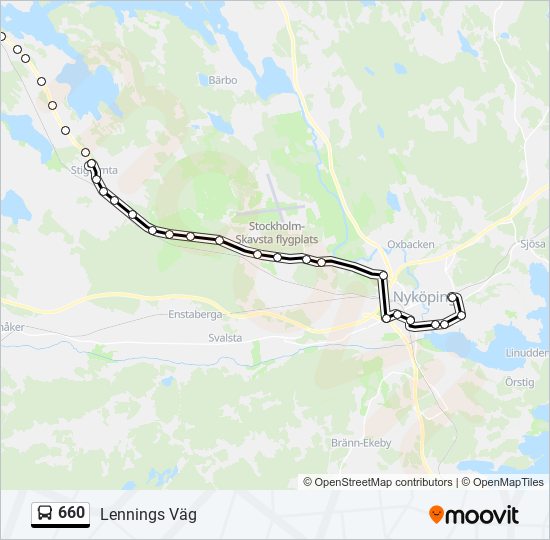 660 bus Line Map