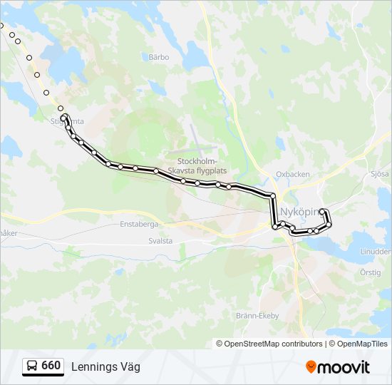 660 bus Line Map