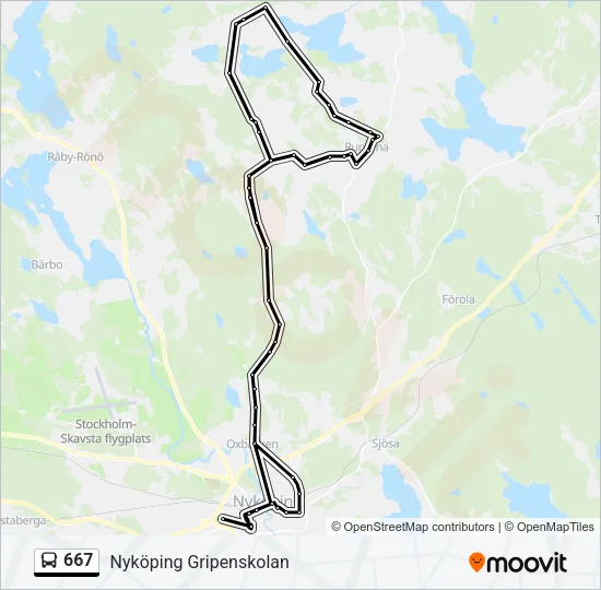 667 Bus Line Map