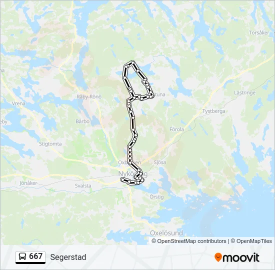 667 Bus Line Map