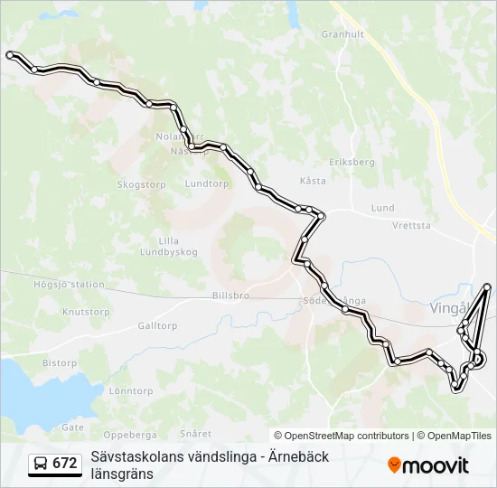 672 Bus Line Map