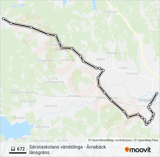 672 Bus Line Map