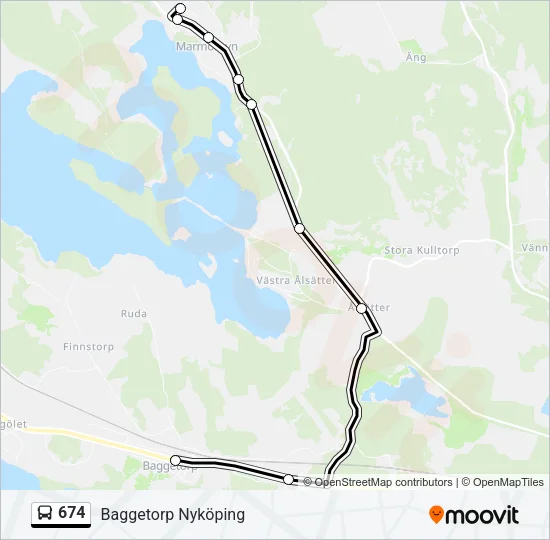 674 Bus Line Map